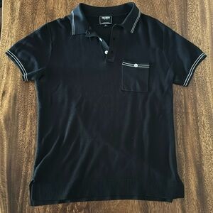 Todd Snyder Cotton/Silk Tipped Polo in Black Large
